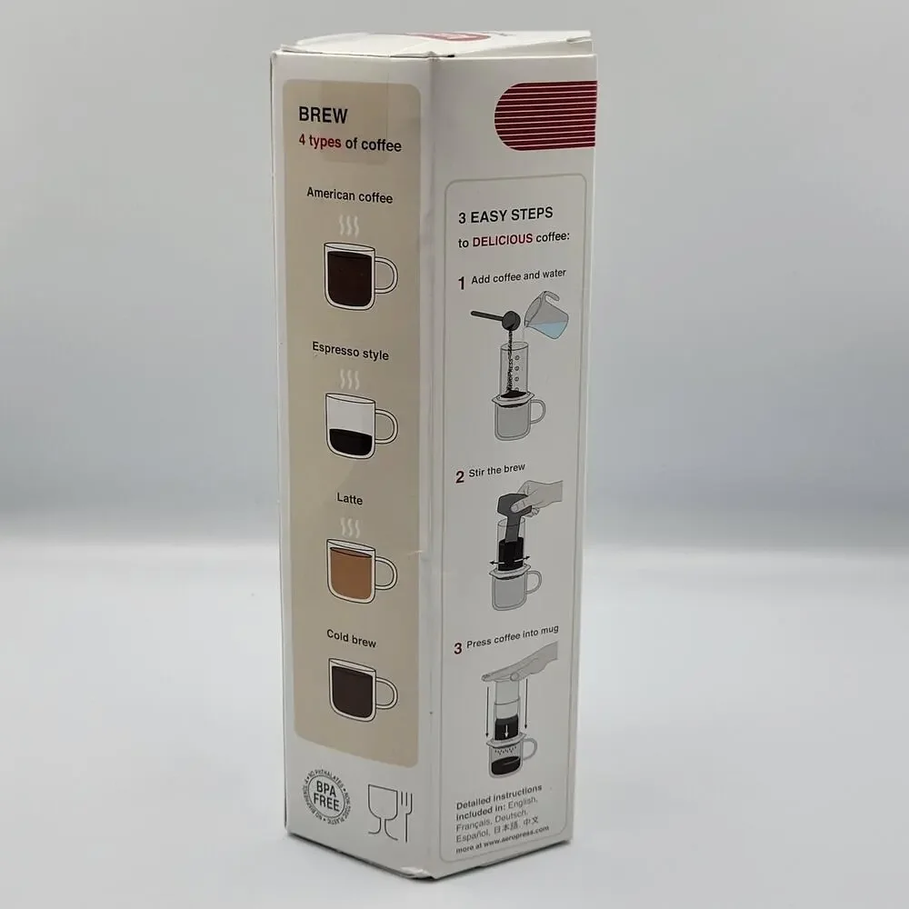 NEW AeroPress Coffee & Espresso Maker French Press Cold Brew Tote Bag & Filters